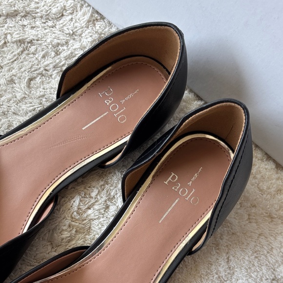 Paolo Black Pointed D'Orsay Flats - Picture 3 of 5